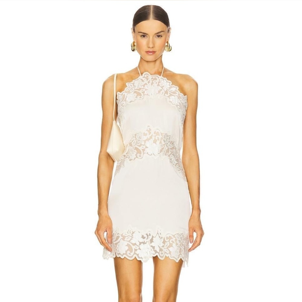 NWT L'Academie by Marianna Adira Mini Dress in Ivory ($250) Size Small